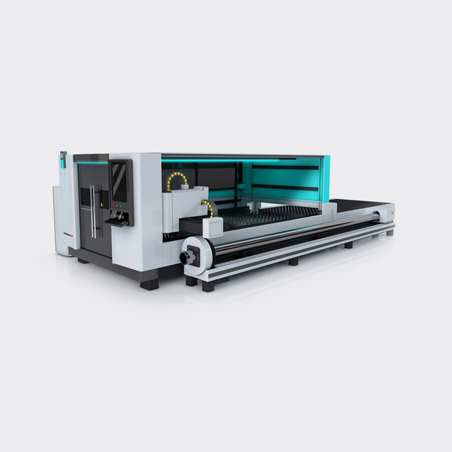 Máquina cortadora de láminas y tubos láser de fibra CNC con cubierta completa y plataforma de intercambio